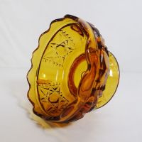 Gold Glass Decorative Vintage Footed Bowl: Side - Click to enlarge
