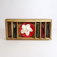 Incense Gift Set: Ash Catcher and Sticks in Wood Box - Click to enlarge