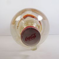 Vintage Coca Cola Coke fountain syrup thumb handle gallon glass jug with paper label and metal screw top: Top - Click to enlarge